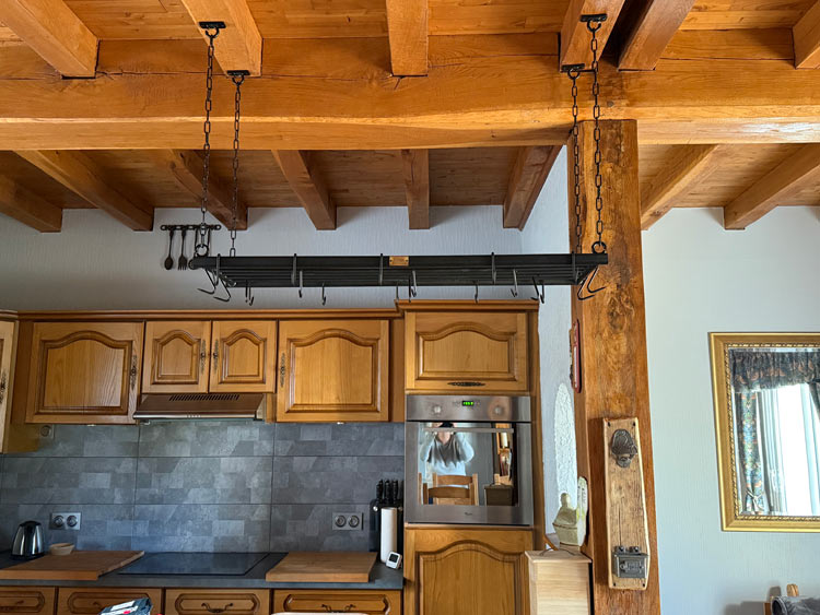 Wrought iron pan rack